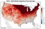 2023-24 winter US temp departure from normal